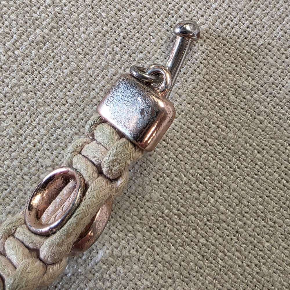 Tan Bracelet with Green Gem Accents - Picture 11 of 12